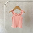thumbnail image 5 of Ohufall Toddler Girls Tank Tops Ruffled Crew Neck 0-5T Summer Tank Top Breathable Solid Color Summer Casual Tank, 5 of 7