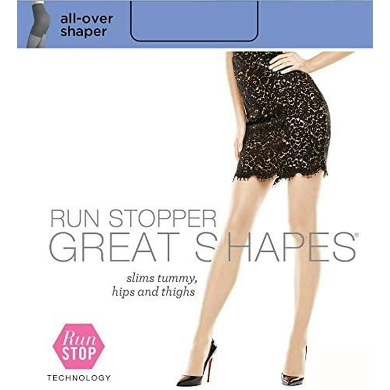 No nonsense Women's Great Shapes Run Stopper Sheer Pantyhose Midnight Black  E 