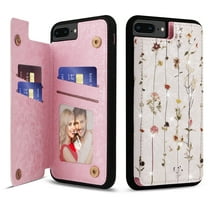 TECH CIRCLE For iPhone 7 / 8 / SE 2022 & 2020 Wallet Case with Card Holder,PU Leather Kickstand Flower Case Magnetic Clasp Kickstand Shockproof Protective Cover for Apple iPhone 7 / 8 / SE,Flower Vine