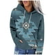 thumbnail image 2 of Puntoco Mujeres Moda Casual Contraste de color Estilo étnico Impresión de manga larga tops Sudaderas con capucha Puntoco Puntoco-1943, 2 of 5