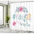 thumbnail image 4 of Ambesonne Flower Shower Curtain, Watercolor Blossoms Leaves, 69"Wx84"L, Pastel Pink Pale Seafoam, 4 of 4