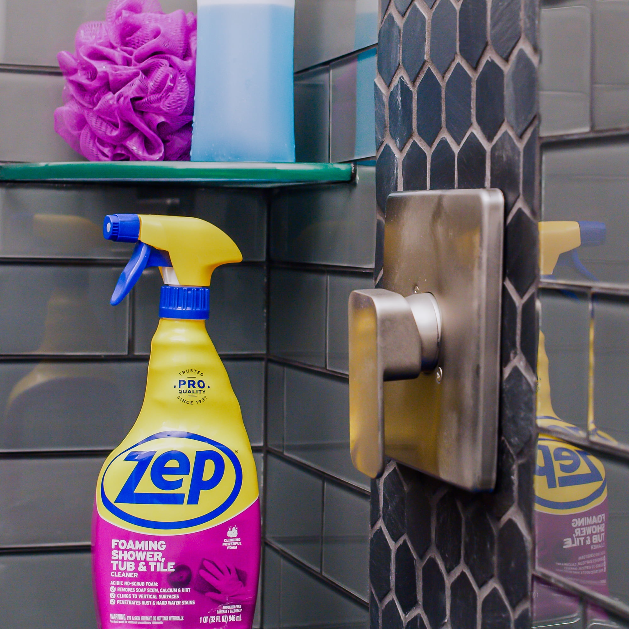Zep Shower Tub and Tile Cleaner 32 Ounce ZUSTT32PF (Case of 2) - No Scrub  Pro Formula Breaks up Tough Buildup on Contact