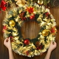 thumbnail image 4 of Pre-lit Christmas Wreath Plug in Large Lighted Christmas Wreath 24inch Artificial Christmas Decor Wreath with Lights for Door Window, 4 of 9