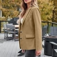 thumbnail image 4 of RYRJJ Business Casual Blazer for Women Suit Jackets Dressy Long Sleeve Open Front Work Office Blazer Lapel Button Jacket(Khaki,S), 4 of 8