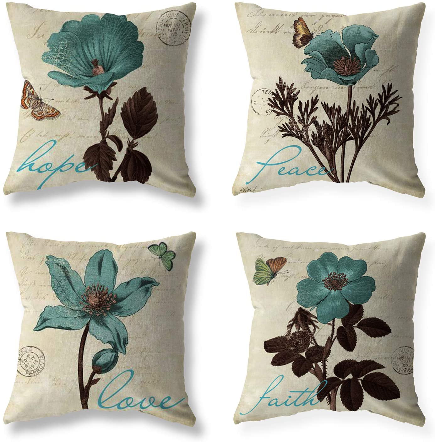 Beauty Flowers Printed Sofa Cushion Throw Pillows Cover Pillow Cases Home Decor 
