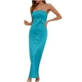 thumbnail image 2 of Gspmoly Robes Grande Taille pour Femmes aux Formes, Mode Femmes Été Couleur Sans Manches Poitrine Enveloppée Taille Haute Élastique Dos Ouvert Robe de Soirée Aguichant Robes de Cocktail jusqu'à 70 % de Rabais, 2 of 6