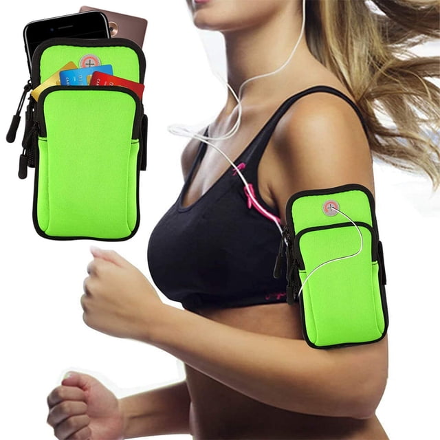 Brazalete deportivo universal para correr, soporte para teléfono móvil, ideal para correr, fitness y entrenamientos en el gimnasio.