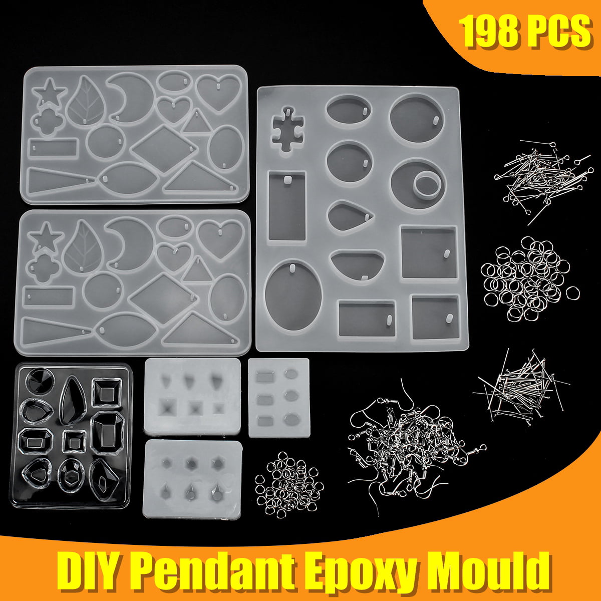 Eye Screw Pins and Making Tools for Jewelry Craft Making JMPZDZ Stud Earrings SEVEN HITECH Silicone Resin Kits Jewelry Casting Mould Tools Set Included Jewelry Pendant Moulds