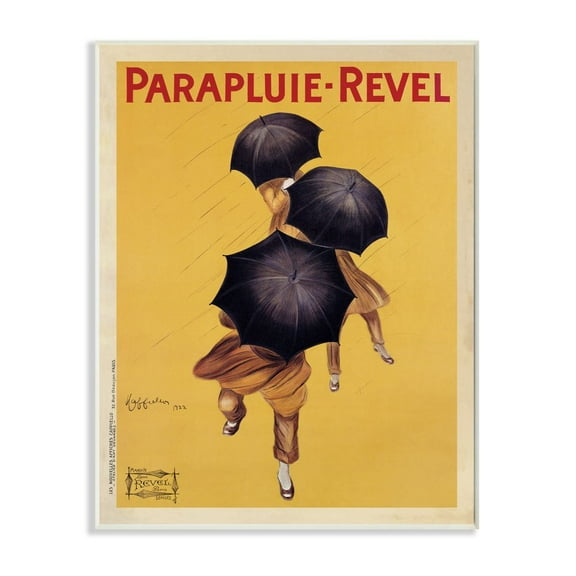 Stupell Industries Parapluie-Revel Vintage Poster Yellow Design Wall Plaque by Marcello Dudovich