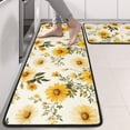 thumbnail image 2 of Kitchen Rugs Sets Of 2,Beige Yellow Flower Pattern Anti Fatigue Kitchen Mat Rugs Non Slip Washable,Decorative Kitchen Floor Mats for Kitchen,Sink,Laundry,17"x47"+17"x47", 2 of 5