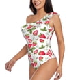 thumbnail image 2 of Easygdp Strawberry1 Women's One Shoulder Ruffle Monokini Bathing Suits with Removable Chest Pad, Quick Drying - XX-Large, 2 of 8