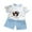Light Blue, variant on ShiShine Toddler Baby Boys Girls Summer Clothes Set Cotton Cute Print Short Sleeve T-shirt Tops & Shorts Set 2Pcs Summer Outfits