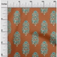 thumbnail image 1 of oneOone Silk Tabby Fabric Leaves & Floral Block Printed Fabric 1 Yard 42 Inch Wide, 1 of 4