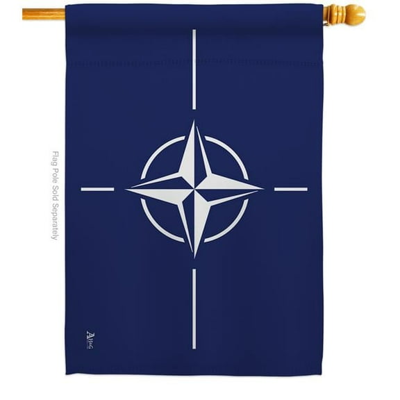 Americana Home & Garden H140164-BO 28 x 40 in. NATO Association Organization House Flag with Double-Sided Horizontal Decoration Banner Garden Yard Gift