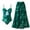 Green, variant on Generic Women's One-Piece Swimsuit with Cover up Set High Waisted Beach Wrap Skirt Two Piece Sexy Backless Bathing Suit