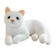 thumbnail image 2 of Lovely Cat Pillow Doll Stuffed Toy Lifelike Cartoon Ornament Comfortable Realistic Cat Plush Toys for Bedroom Living Room White, 2 of 8