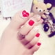 thumbnail image 3 of 24 Uds decoración de uñas patrón en forma de corazón rojo uñas artificiales falsas puntas de uñas de los pies, 3 of 5