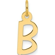 SWEET PEA JEWELLERY 14K Yellow Gold Slanted Block Letter B Initial Charm (Width 6.75) (Length 18.9) - Jbsp