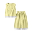 thumbnail image 3 of Angala Outfit for Toddler Girls Bowknot Ruffled Lace Vest Shorts Daily Wear Girl Summer Set, 3 of 9