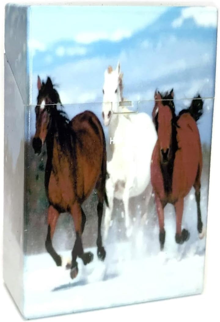 Assorted Horse Stallion Designs Crushprrof Plastic Cigarette Case, , 3116D14 (4)
