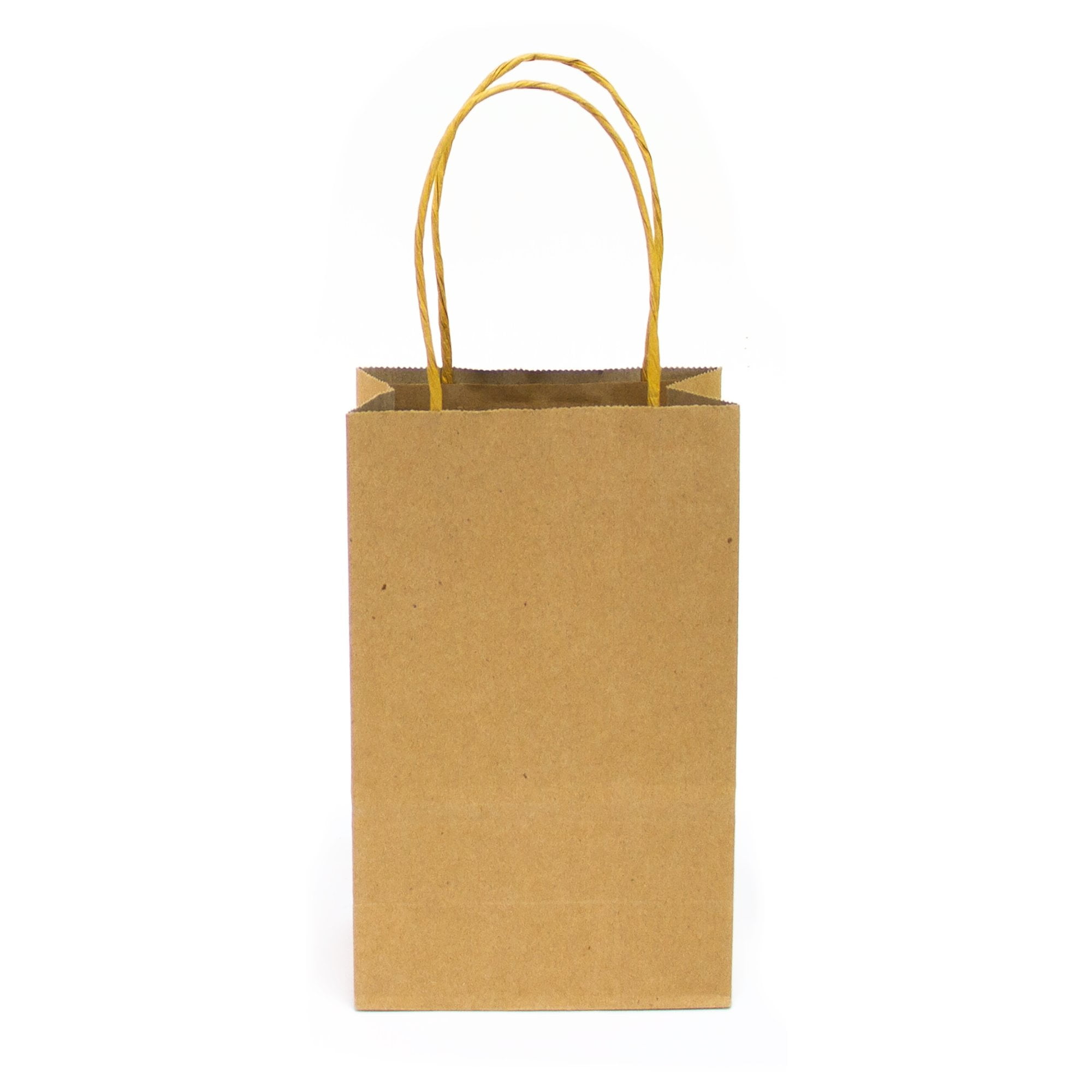 Plain BROWN SMALL Paper Bags W Handles Bulk 5.25X3.25X8" 100 Pack Gift Kraft Par 