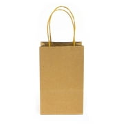 12 CT Small Brown Kraft Bags, Party Favor Bags, Food Safe Ink & Paper, Sturdy Twisted Handle (Small, Brown)
