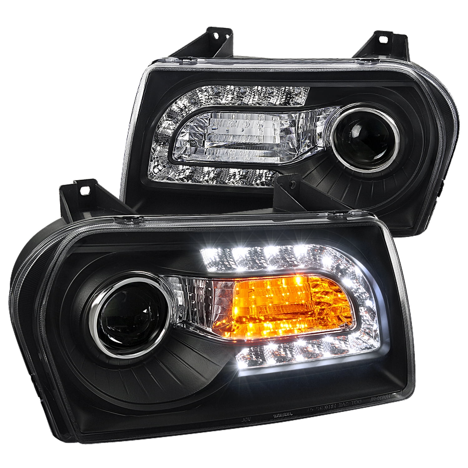 SpecD Tuning Black Led Signal Projector Headlights for 20022010