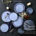 thumbnail image 3 of Vesteel Dinnerware Sets, 16-Piece Stoneware Plates and Bowls Set, Dishes Set for 4, Elegant Ceramic Dinnerware for Home Restaurant - Uranus Blue, 3 of 7