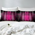 thumbnail image 3 of Erosebridal Housse de Couette Moderne Noir Rose Vif Double, Literie à Rayures Géométriques Abstraites Format Double, Réversible 3 Pcs (Sans Couette), 3 of 7