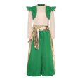 thumbnail image 3 of TiaoBug Kids Boys Arabian Prince Adventure Outfit Embellished Long Sleeve Top with Harem Pants Baggy Bottoms Green 6, 3 of 4