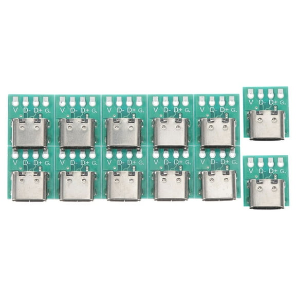 12 Pcs USB Connector Board DIY 3.1 Serial Female Data Line Cable Transmission Pcb Converter Type Plug