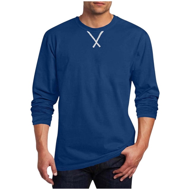 Floleo Haut de Sport à Manches Longues Imprimé Intersection Col Rond Mode Classique Vacances Printemps et Automne Extérieur Fête Décontractée (Bleu Foncé, 4TG)