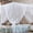 White, variant on Romantic Princess Lace Bed Canopy with Mosquito Net - Simple 4 Corners Post Curtains for Twin, Full, Queen, King Beds