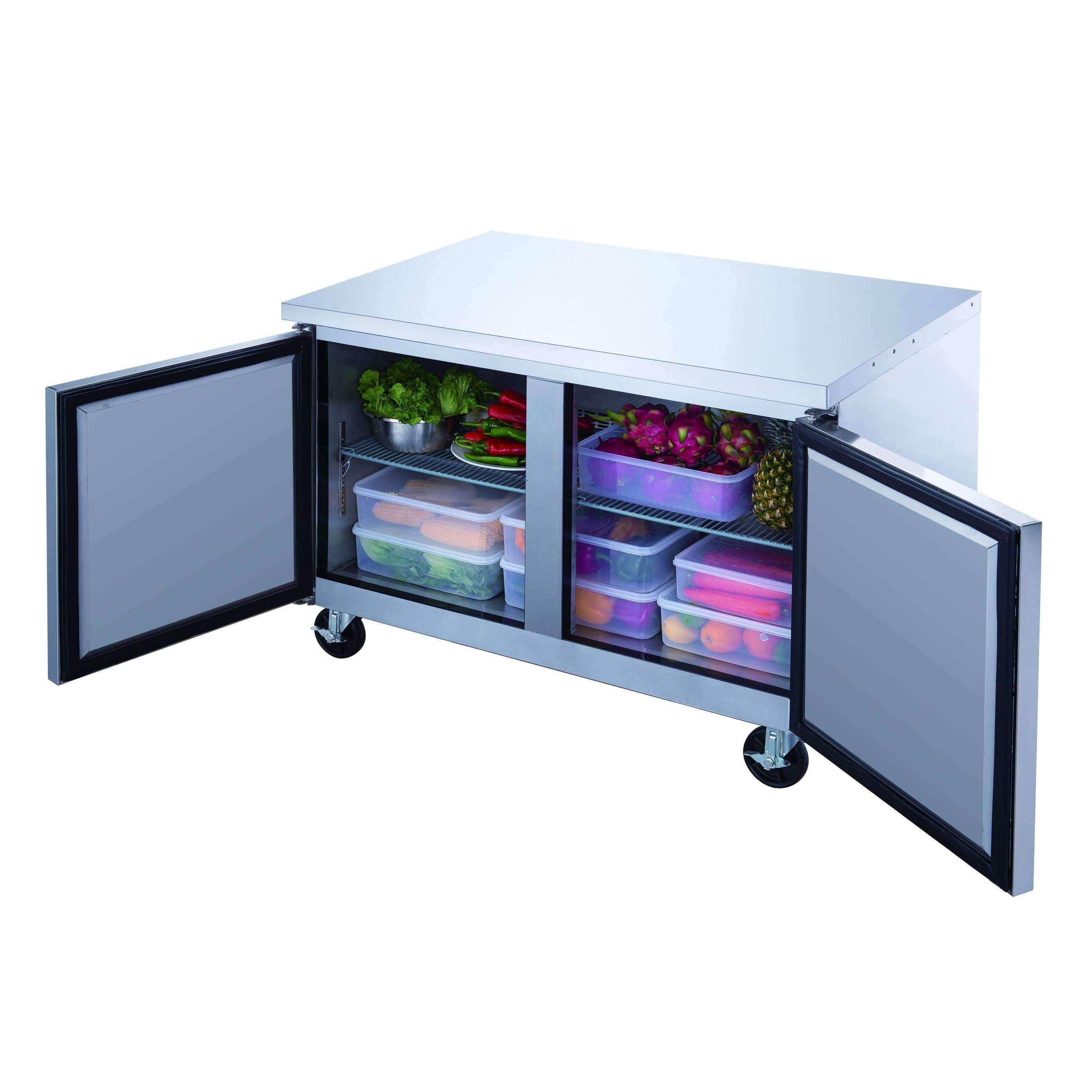 Dukers - DUC48R 2-Door Undercounter Refrigerator in Stainless Steel