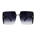 thumbnail image 2 of Womens Rimless Side Glitter Trim Oversize 90s Butterfly Sunglasses Black Silver Smoke, 2 of 4