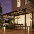 thumbnail image 4 of Leukture 10' x 12' Wall Mounted Lean to Metal Awnings with Sloped Roof Outdoor Patio Gazebo Awning for Backyard Deck White, 4 of 5
