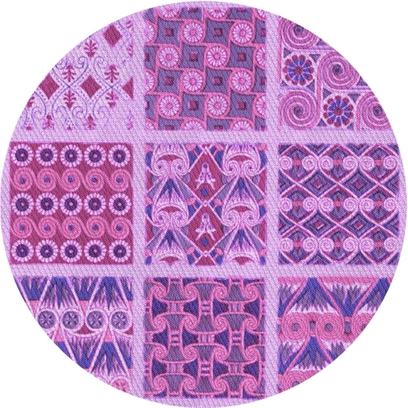 Ahgly Company Indoor Square Patterned Violet Purple Area Rugs, 3' Square