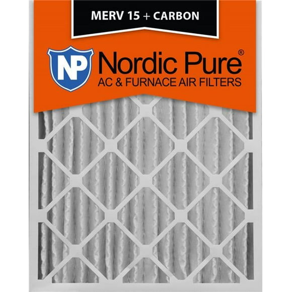 Nordic Pure 16x20x4M15PlusC-2 MERV 15 Plus Carbon Pleated Air Filters - 16 x 20 x 4 in.&#44; Pack of 2