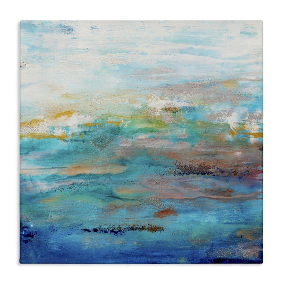 Stupell Industries Rustic Nautical Painting Abstract Painting Wrapped Canvas Art Print Wall Art, 17 x 17