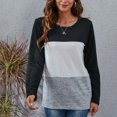 thumbnail image 5 of Tops Para Mujer Blusa Casual Elegante Camisas de Manga Larga Otoño Moda Cuello Redondo Color A Juego Camiseta Suelta Raya Odeerbi  ODB170121, 5 of 5