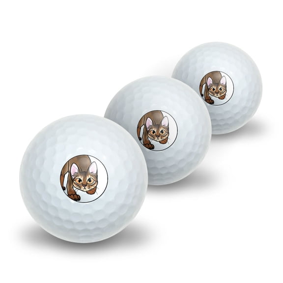 Abyssinian Cat - Pet Novelty Golf Balls 3 Pack