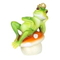 thumbnail image 4 of simhoa Green Frog Sitting on Statue Garden Decoration for Decor 7x10x10cm, 4 of 10