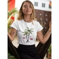 thumbnail image 2 of Flamingos And Palm Trees T-Shirt Women -Smartprints Designs, Female x-Large, 2 of 4