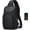Black, variant on Sling Bag Crossbody Backpack with USB Charging Port,Black