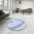 thumbnail image 3 of Ahgly Company Indoor Round Patterned Lavender Blue Area Rugs, 6' Round, 3 of 6