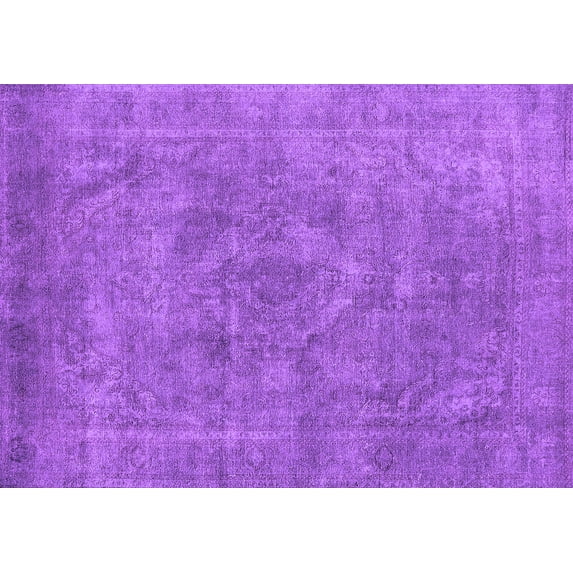 Ahgly Company Indoor Rectangle Oriental Purple Industrial Area Rugs, 2' x 4'