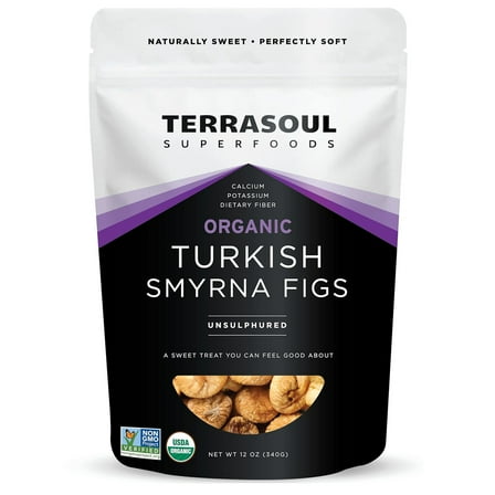 Terrasoul Superfoods Organic Smyrna Turkish Figs, 12 Oz - No Added Sugar | Unsulphured | Perfectly Dried