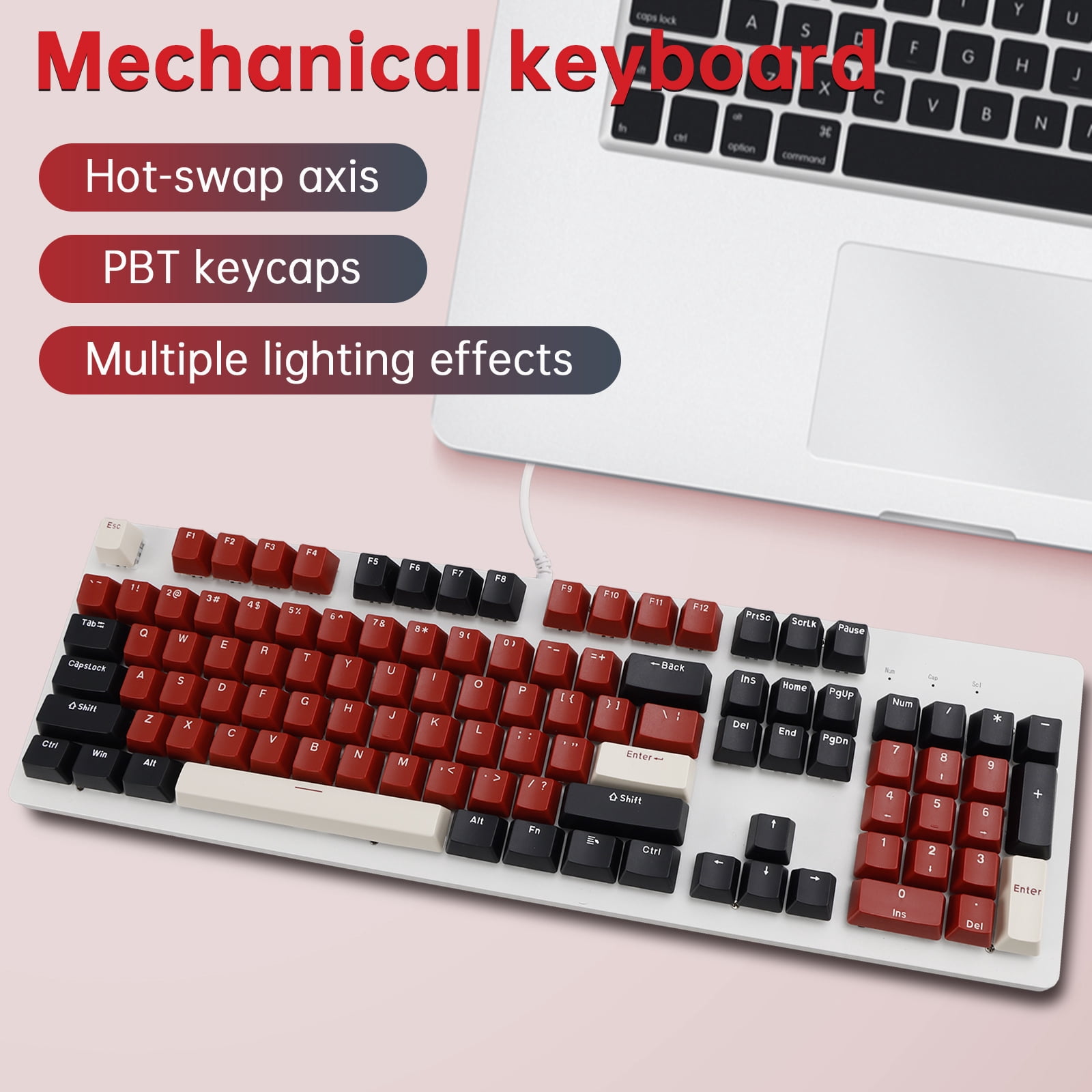 104-Key Wired Mechanical Linear Switch Gaming Keyboard Blue Switch Customizable