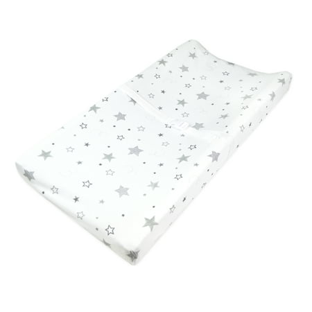 American Baby Company Printed 100% Natural Cotton Jersey Knit Fitted Contoured Changing Table Pad Cover, Also Works with Travel Lite Mattress, Super Star, Soft Breathable, for Boys and