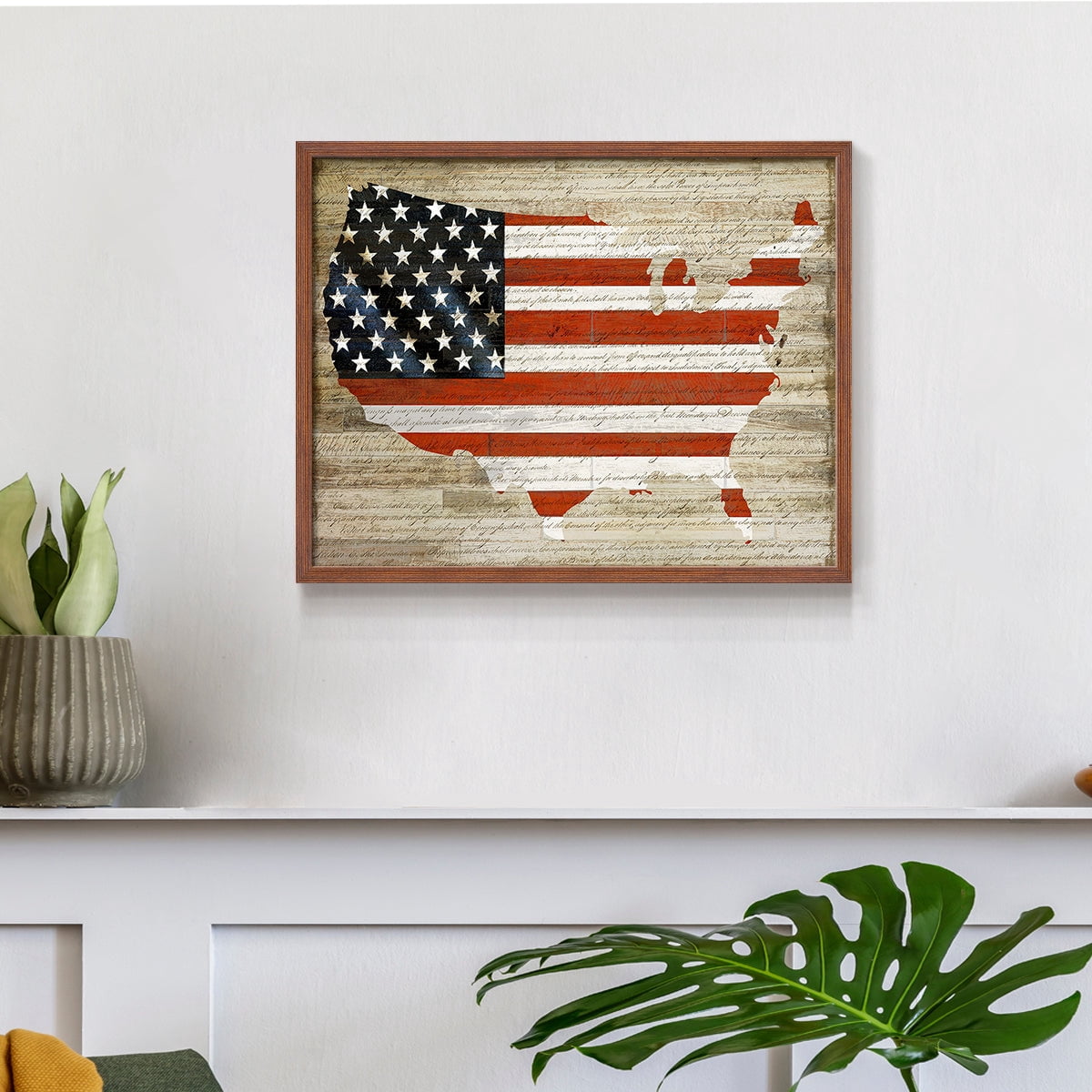 American Flag by Daniela Santiago - Restickable Framed Giclée Print
